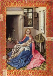 Madonna und Kind vor einem Kamin (Teil eines Diptychons)